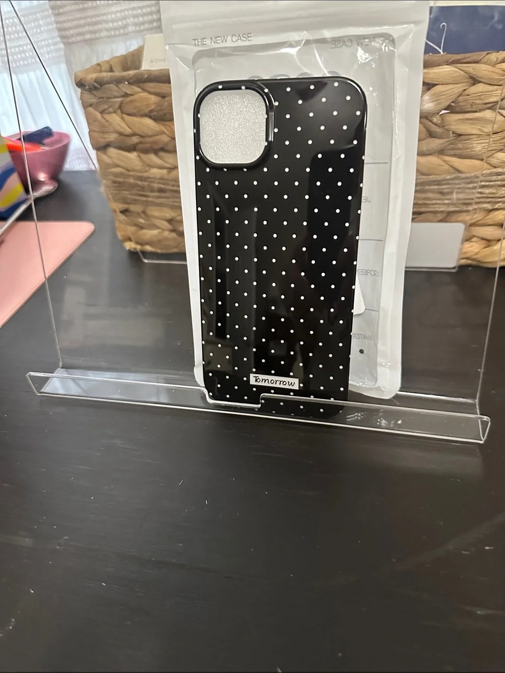 Black Polka Dot Phone Case for iPhone 15 plus NWT